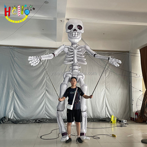 Costume de marche pour défilé nocturne d'<span class=keywords><strong>Halloween</strong></span>, squelette gonflable lumineux à LED, marionnette squelette, homme citrouille - Product Image 1