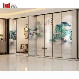 Custom Hotel Banquet Hall Operable Partition Aluminum Frame Folding Sliding Partition Soundproof Wooden Movable Wall