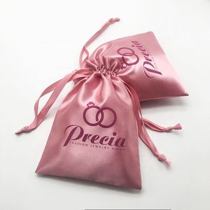 Bolsas de Satén Personalizadas para Regalos, Joyería Pequeña, Pelucas Rosa Claro y Ropa - Product Image 3