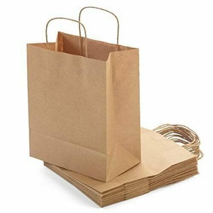 Sac en papier kraft avec poignée torsadée, design shopping - Product Image 4
