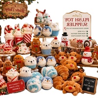 Ensemble de peluches de Noël personnalisées, bonhomme de neige, pingouin, renne, poupées en peluche en forme de pain d'épices pour boutique de cadeaux de Noël