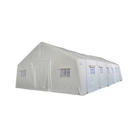 Grande tente médicale gonflable, abri de campagne, structure de secours pour soins de santé, blanche, imperméable, à structure pneumatique.