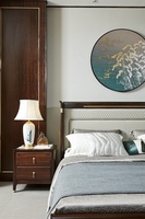 Ensemble de chambre à coucher Bo Yi Man de luxe, style chinois moderne, en bois de pin massif, lit double confortable, pour la maison, l'hôtel, le salon, matériaux écologiques