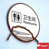 Panneau lumineux LED antibactérien de qualité hospitalière, cadre en acier inoxydable résistant à la corrosion, panneaux de toilettes