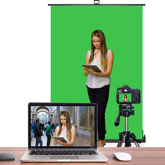 Floor up Background Green Professional Background Roll up Photo Studio Green Screen Backdrop Photography for Live Video