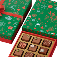2024 chaud noël réutilisable chocolat boîte-cadeau brillant mat stratification gaufrage ciel terre couverture forme fait carton ondulé