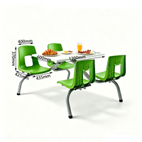 Tables de salle à manger rectangulaires personnalisables en gros pour 4 personnes, mobilier de salle à manger, mobilier de cantine scolaire