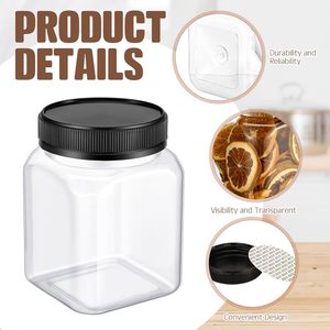 Vente en gros de bouteilles en plastique carrées de 250 ml de qualité alimentaire pour bonbons en poudre avec impression à l'écran - Product Image 3