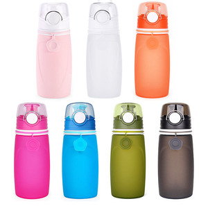 Botella de agua deportiva S5, plegable, de silicona, reutilizable, para acampar al aire libre, adultos, naranja, 1L - Product Image 3