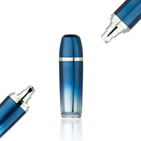 30ml 60ml 120ml Acrylique Plastique Type Airless Pompe Ovale Bleu Cosmétique Bouteille de Luxe