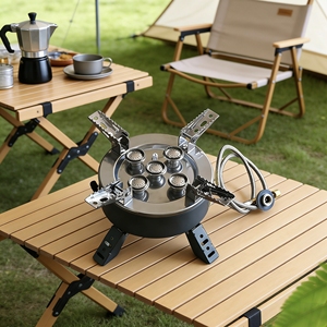Réchaud portable à <span class=keywords><strong>butane</strong></span> léger et métallique à 5 brûleurs, avec support pliable et sac de rangement, idéal pour le <span class=keywords><strong>camping</strong></span>, les sorties en voiture et les événements en plein air - Product Image 5