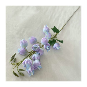 Queyiyi Fleurs artificielles violettes et bleues, delphiniums, violets, jacinthes, bouquet, décoration de mariage, arrangement de table pour salon - Product Image 5