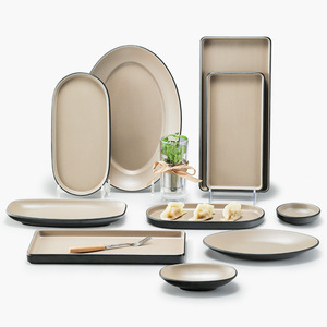 Plato Creativo A5 de Melamina, Bandeja Ovalada Larga y Plana para Servir, Irrompible, para Uso Comercial en Hoteles y Restaurantes - Product Image 1