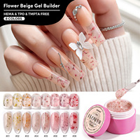 JTING Gel de Construction Beige Infusé de Fleurs 8 Couleurs Sans HEMA/TPO Gel Dur Vernis à Ongles Extension Gel de Construction pour Salon de Manucure