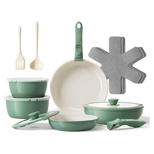 Modern Eco-Friendly Aluminum Alloy Induction Compatible Cookware Set with Soft Touch Handle Easy to Clean