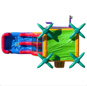 Castillo Hinchable Acuático Infantil con Tobogán Doble y Zona de Salto, Alquiler Comercial - Product Image 6