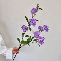 Batang Plumbago Buatan 88cm Bunga Sutra Biru untuk Dekorasi Vas Pernikahan Rumah Cabang Plumbago Sutra