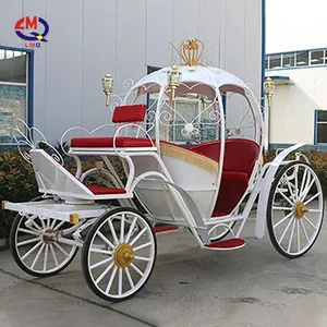 Customized Wedding Horse Drawn Carriage Wagon Sightseeing Royal Electric Horse Carriage For Sale