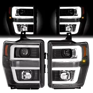 Faros Delanteros de Proyector con Barra LED para <span class=keywords><strong>Ford</strong></span> F250 F350 F450 <span class=keywords><strong>F550</strong></span> Super Duty 2008-<span class=keywords><strong>2010</strong></span> - Product Image 2