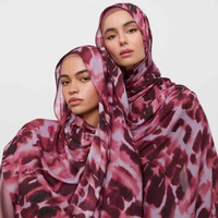 Hijab en modal imprimé double face 40s, nouveau style, écharpe chauffante avec ourlet fin, hijab ethnique pour femme