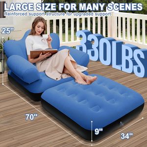 2-in-1 Inflatable <b>Sofa</b> Bed <b>Air</b> Couch for Home Garden Office Camping - Product Image 6