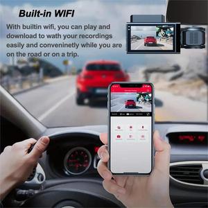 Caméra <span class=keywords><strong>de</strong></span> tableau <span class=keywords><strong>de</strong></span> bord <span class=keywords><strong>de</strong></span> voiture A8 1080P WiFi à trois objectifs (avant, intérieur, arrière) avec enregistreur d'image <span class=keywords><strong>de</strong></span> <span class=keywords><strong>recul</strong></span> - Offre Spéciale - Product Image 3