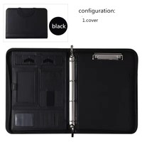 Carpeta de PU multifuncional A4, bolsa con cremallera, soporte para teléfono móvil personalizable, carpeta de venta de datos portátil para gerentes de negocios para