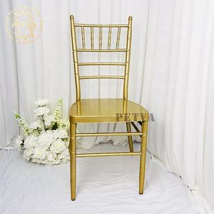 Groothandel Witte Stoelen Chiavari Metalen Frame Dineren Goud Stapelen Metalen Aluminium <span class=keywords><strong>Hotel</strong></span> Banketstoel Voor Evenement Gebruikt - Product Image 4