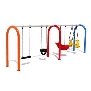 الصين جلد أريكة مصنوع ببراعة اللون مسحوق المغلفة الباحة يتأرجح ، أطفال في الهواء الطلق أرجوحة معدنية مجموعة - Product Image 1