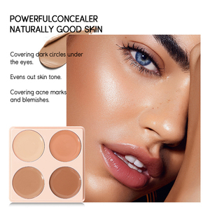 Palette de <span class=keywords><strong>correcteur</strong></span> crème professionnelle 4 couleurs, couvrance totale, contour, surligneur, fond de teint, <span class=keywords><strong>correcteur</strong></span>, maquillage longue tenue, OEM personnalisé - Product Image 4