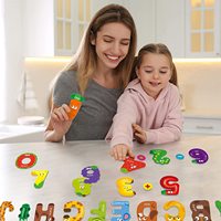 Huruf magnetik mainan Styling hewan untuk anak-anak magnet kulkas tongkat kertas warna-warni ABC alfabet Set mainan Upper