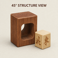 Accessoires de Mahjong en bois : Distributeur et indicateur de direction des vents en bois avec motifs gravés pour tables de jeu