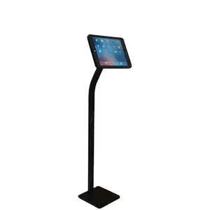 כסף לוח אבטחת רצפת Stand מתכת Ipad תצוגת בעל מקרה קיוסק אנטי גניבה הניתנת לנעילת שיכון עבור iPad פרו 12.9" רכב להראות