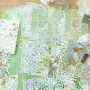 सामग्री कागज के प्रति पैक 50 शीट को स्पष्ट हवा और फूल मौसम श्रृंखला रेट्रो हैंडबुक सामग्री सजावटी अंडरलाइनिंग - Product Image 2