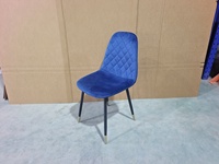 Chaises empilables en velours bleu pour salle à manger, vente en gros d'usine