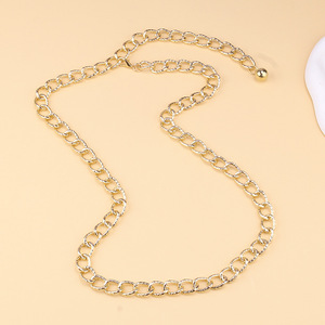 โซ่คาดเอวผู้หญิง โลหะผสมสังกะสี จี้โลหะ สวมใส่ได้ทุกวัน สไตล์ฮิปฮอป - Product Image 1