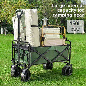 Chariot de camping à poignée réglable E-RIKE chariot de chariot pliable de plage pliable résistant avec roues larges - Product Image 3