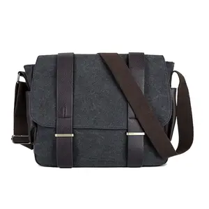 Factory Direct Sales New Fashion Shoulder Canvas Handbag Laptop Computer Briefcase Men Messenger Bag Leisure Trend