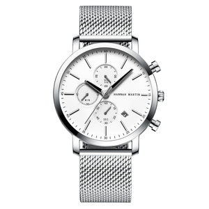 Montre à quartz pour homme HM 109, personnalisable avec logo, luxe, étanche, bracelet en acier inoxydable, montre-bracelet pour affaires - Product Image 2