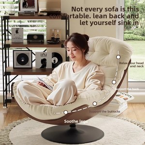 Poltrona Reclinabile Singola Trasformabile in Letto per Uomo e Cane, Sedia Girevole, Arredamento per Casa, Camera da Letto, Soggiorno, Balcone, Comoda Chaise Longue - Product Image 2