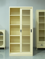 Armoire de rangement avec porte coulissante en verre pour bureau, armoire de classement métallique verrouillable pour espace de travail commercial