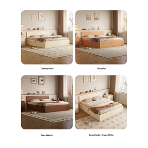 XHA Customizable ENF-class <b>Solid</b> <b>Wood</b> High-<b>box</b> <b>Bed</b> Small Apartment Size 1.5m Master Bedroom Cream Style 1.8m Double <b>Bed</b> - Product Image 4