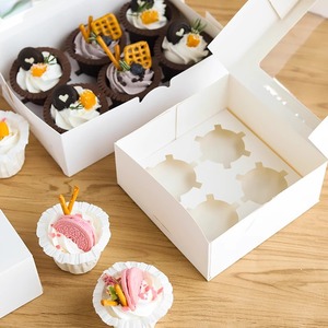 Boîte à gâteau carrée jetable écologique personnalisée, auto-élevante, en carton alimentaire, pour boulangerie, pain et mini-tartes - Product Image 2
