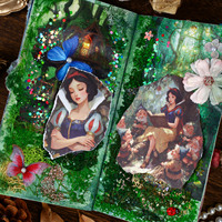 32 pièces par paquet de décorations de fond pour journal créatif DIY, série Contes de fées rétro en papier artisanal, thème Contes de fées entrelacés