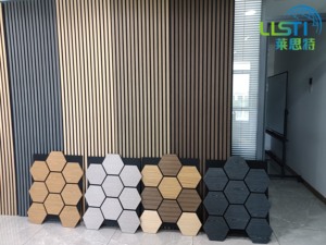 Pannelli Acustici Esagonali <span class=keywords><strong>in</strong></span> Noce su Misura per Decorazione Domestica, Prodotti di Tendenza, Pannello 3D Fonoassorbente - Product Image 4