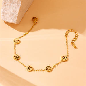 Simple hueco Circular suave Árbol de la vida collar único árbol de la vida pulsera pendientes antideslustre conjuntos de joyería Artificial - Product Image 3