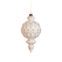 Boules de Noël suspendues en plastique mat argenté et blanc, style vintage rustique, écologiques, de haute qualité, 8 cm et 10 cm, pour les fêtes.