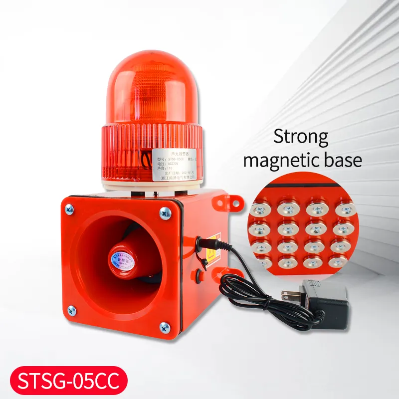 STSG-05CC Marinir Penyedot Magnet Kuat, Alarm Bel Klakson Sirene Alarm Visual Dapat Diisi Ulang