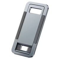 Support de téléphone pliable et réglable en alliage d'aluminium argenté au design unique et pratique pour bureau, lit, salon – Compatible avec les téléphones de 3,5 à 6,5 pouces