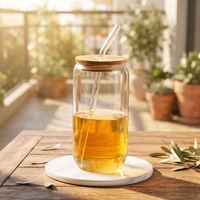 Grands gobelets en verre avec paille et couvercle, compatibles lave-vaisselle et micro-ondes, design moderne et portable, pour usage unisexe, idéal pour les fêtes, la maison et les mariages